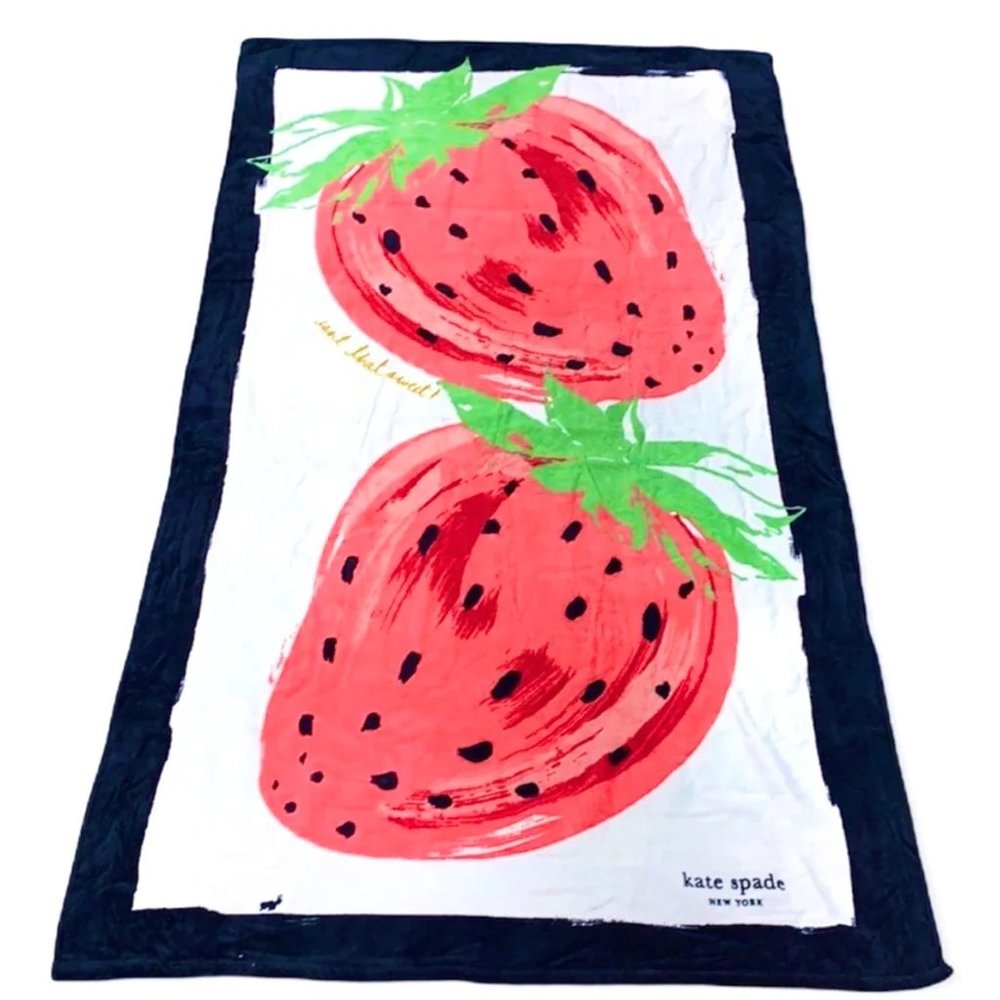 Kate Spade New York STRAWBERRIES Oversized Beach Towel 40"X 70" Brand New